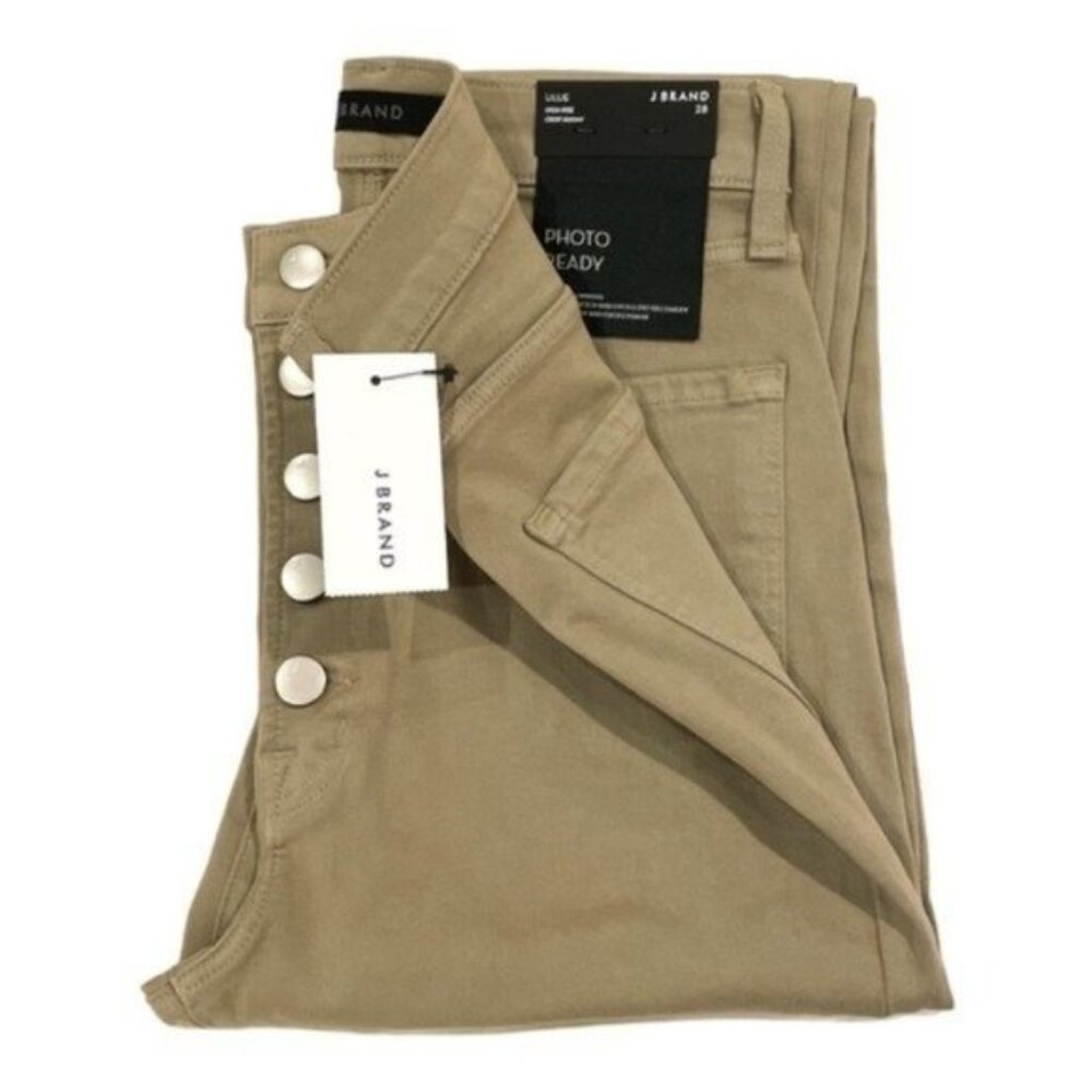 J BRAND Lillie Button Fly Cropped Skinny High Waist Jeans in Mauz Green - NWT - Picture 4 of 6
